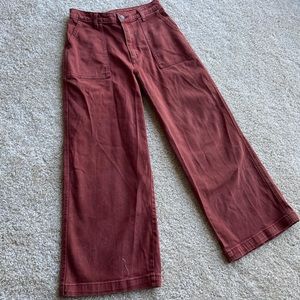 Orange Wide Leg Ankle Pants